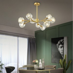 Lampadari decorativi di lusso in ottone per l'illuminazione Sputnik della sala da pranzo