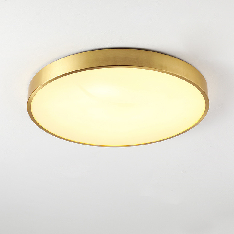 Okrogla LED luksuzna okrasna medeninasta stropna svetilka Prikazana slika