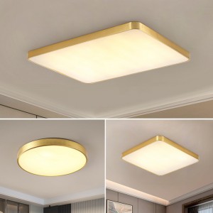 Okrogla luksuzna LED okrasna stropna svetilka iz medenine