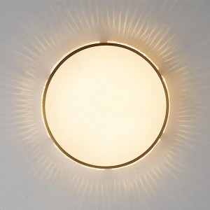 Akrilna okrogla luksuzna okrasna stropna svetilka iz medenine