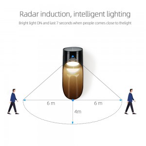 LED solarna varnostna stenska svetilka Vodotesna vrtna svetilka s senzorjem gibanja