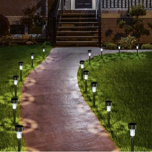 10 пакета соларна светла на отвореном, декоративна водоотпорна светла за пејзажне стазе од нерђајућег челика за двориште за шеталиште