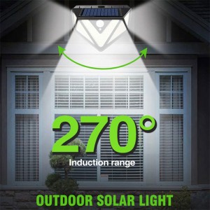 166 LED-es napelemes lámpák kültéri, 3 üzemmódban, 270°-os világítási szögben napelemes mozgásérzékelős biztonsági lámpák