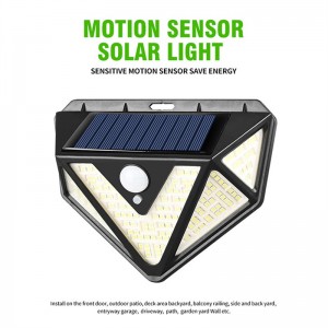 166LED ọkụ ọkụ n'èzí, 3 Modes 270° Lighting Angle Solar Motion Sensor Light Light.