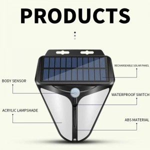 ចង្កៀងជញ្ជាំងសូឡា 38LED 3Modes Waterproof Outdoor Solar Garden Light with Motion Sensor