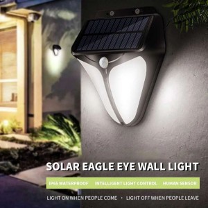 38LED соларна ѕидна светилка 3 режими Водоотпорна надворешна соларна градинарска светилка со сензор за движење