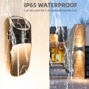 Led napelemes biztonsági fali lámpa, vízálló mozgásérzékelős kerti lámpa