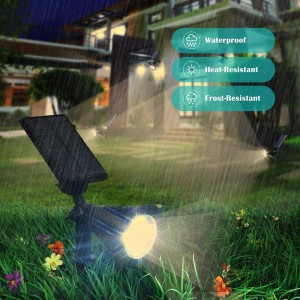 Solarna lampa ogrodowa LED zewnętrzna wodoodporna lampa trawnikowa dwa w jednym kinkiet słoneczny reflektor krajobrazowy
