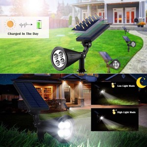 ແສງສະຫວ່າງສວນແສງຕາເວັນ LED ແສງສະຫວ່າງ lawn waterproof ນອກສອງໃນຫນຶ່ງກໍາແພງຫີນແສງຕາເວັນ spotlight