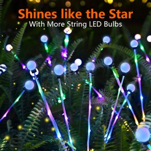 Factory Wholesale Outdoor Solar Pathway Light Waterproof 10 Heads LED Swaying Firefly Lamp Starburst Solar Firefly Garden Lights