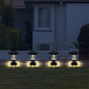 Solarne lampy pocztowe Zewnętrzne, wodoodporne żarówki LED z żarnikiem wolframowym, osłona płotu, lampa do dekoracji ogrodu