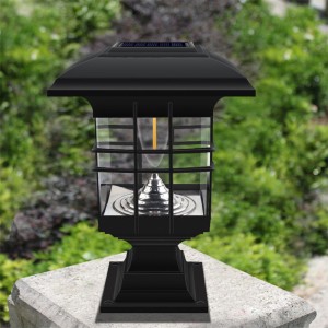 Solar Post Lights Utendørs, vanntett LED Tungsten Filament Bulb Deck Gjerde Cap Light for hage dekorasjon