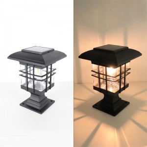 Güneş Direkli Işıklar Dış Mekan, Su Geçirmez LED Tungsten Filament Ampul Güverte Çit Kapağı Işık Bahçe Dekorasyonu için