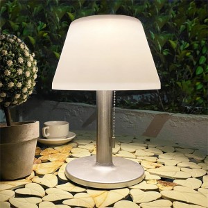 Solar Table Lamp Outdoor Indoor, 3 Lighting Modes LED Waterproof Cordless Solar Desk Lamp for Outside Patio Garden