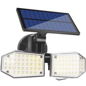78 LED Dual Head Solar Lights Outdoor, 600 Lumen IP65 Waterproof Solar Powered Wall Light
