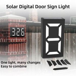Números de casa solares iluminados LED exteriores do RGB do sinal de endereço de DIY para fora