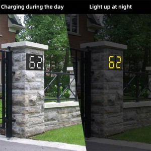 DIY Zewnętrzny podświetlany znak adresowy LED RGB Numery domów na energię słoneczną na zewnątrz