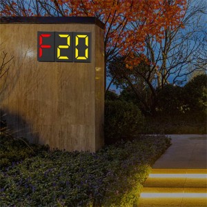 Rètol d'adreces il·luminat amb LED a l'aire lliure DIY Números de casa solar RGB per a l'exterior