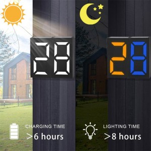 DIY зовнішній світлодіодний підсвічений адресний знак RGB Solar Номери будинків для зовні