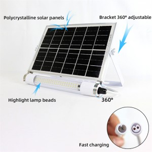 Vodotesné Ip65 ľudské senzorové solárne žiarivkové svietidlo so solárnym napájaním 60 W 80 W 100 W 150 W 200 W solárne LED trubicové svietidlá pre vonkajšiu záhradu v interiéri
