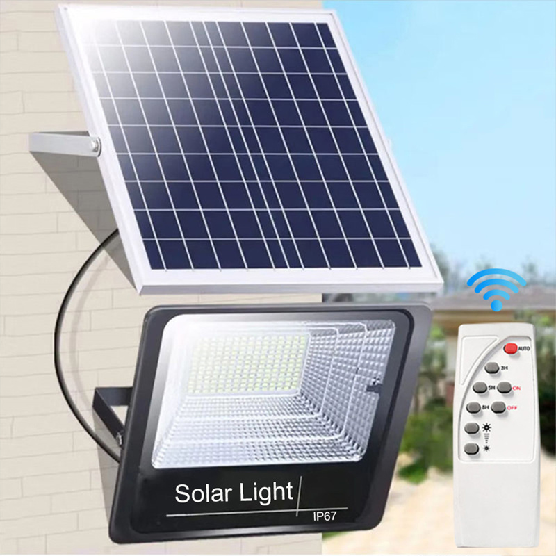 Llums solars d'inundació Reflector impermeable a l'aire lliure Solar 20w 100w 200w 300w 1000w LED Reflector d'energia solar amb control remot