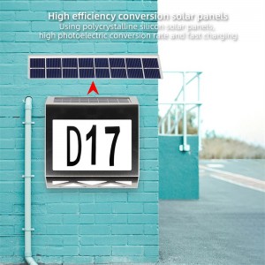 Solar Waterproof Led Outdoor House Address Sign For Home Compound Street