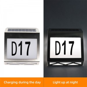 Solar Waterproof Led Outdoor House Address Sign Para sa Home Compound Street