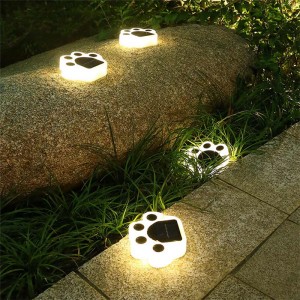 Luz LED de terra impermeable para exteriores de xardín para camiños de céspedes en forma de pata de oso