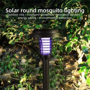 Solar Bug Zapper LED Mosquito Killer Outdoor Solar Powered Zapper Light Lamp mo totonu ma fafo