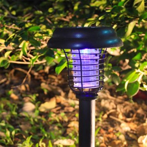 Solar Bug Zapper LED Mosquito Killer Outdoor Solar Powered Zapper Light Jiro ho an'ny anatiny sy ivelany