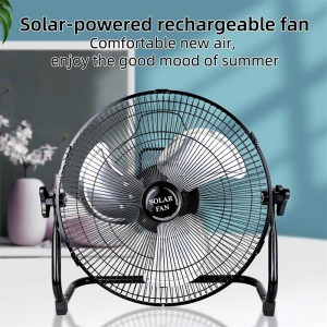 AC DC Solar Powered Rechargeable Electric Table Fan With Panel and Battery For Home 12 Inch