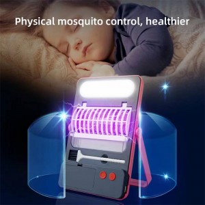 מנורת דוחה יתושים חיצונית עמידה למים הלם חשמלי דוחה חרקים עם מנורת קמפינג סולארית