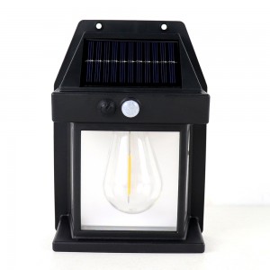 Outdoor Solar Wall Lamp, 3 Modes Waterproof Solar Motion Sensors Tungsten Wall Lights for Garden Yard Patio Fence Outside Decorative