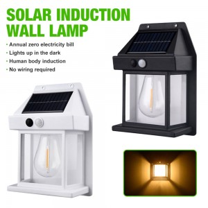 Outdoor Solar Wall Lamp, 3 Modes Waterproof Solar Motion Sensors Tungsten Wall Lights for Garden Yard Patio Fence Outside Decorative