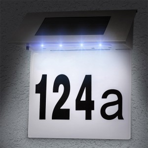 Outdoor Waterproof Stainless Steel Solar Powered Led House Address Sign