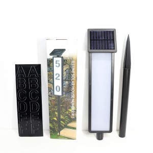 Waterproof Solar Vertical Outdoor Lighting Address Sign nga May Stakes