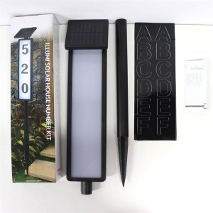 Waterproof Solar Fertikale Outdoor Lighting Adres Sign With Stakes
