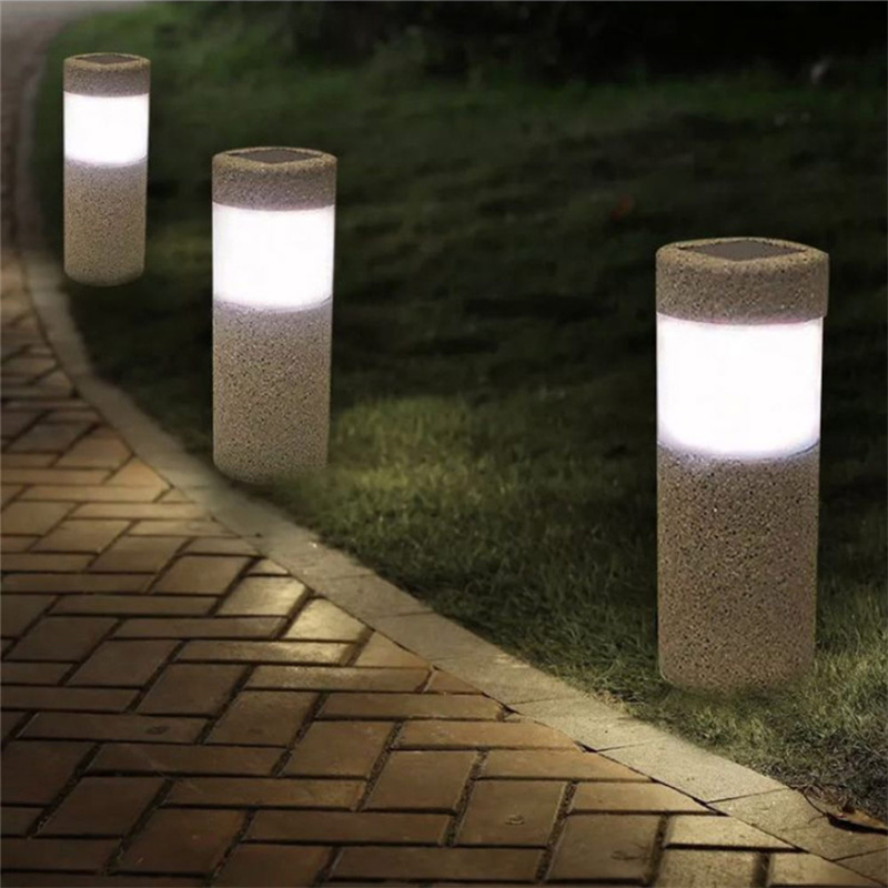 Làmpada solar de pedra arenisca decorativa a l'aire lliure LED integrada