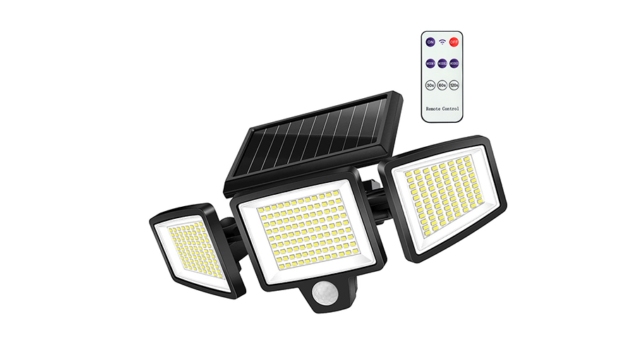 New Arrival, Solar Lights Outdoor, 3 Head Solar Motion Lights Outdoor with 2500LM 218 LEDs High Brightness