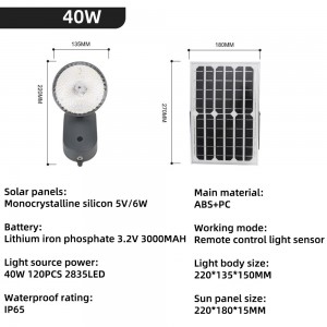 Ip65 vedenpitävät aurinkoenergialla toimivat LED-seinävalot 30/40/50/100/200w ulkona koristeellinen liiketunnistin