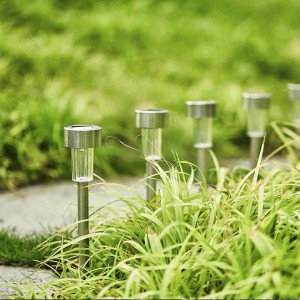 10 csomagos napelemes lámpák kültéri dekoratív vízálló, rozsdamentes acélból készült tájlámpák a sétányhoz, belső udvarhoz