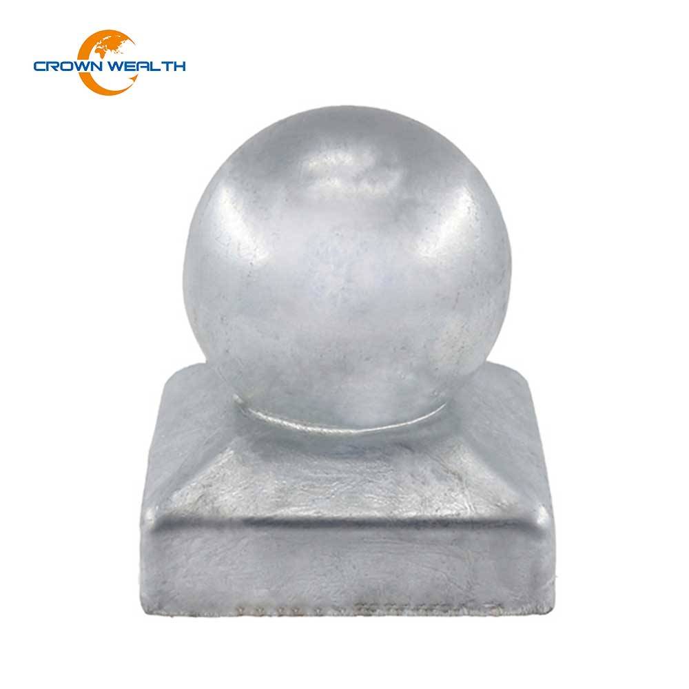 Quality Inspection for Fence Ornament Metal Post Cap – Ball top galvanized post cap – Crown