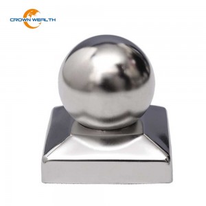 Rapid Delivery for Wholesale Aluminum Metal Fence Post Caps - 121x121mm Ball Top Decorative Stainless Steel Fence Post Cap – Crown