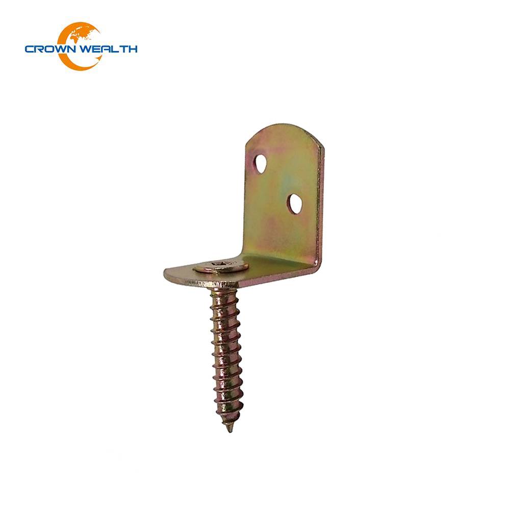 China Gold Supplier for Nail Plate - Galvanized Furniture wood connector L shape wood With Screw – Crown