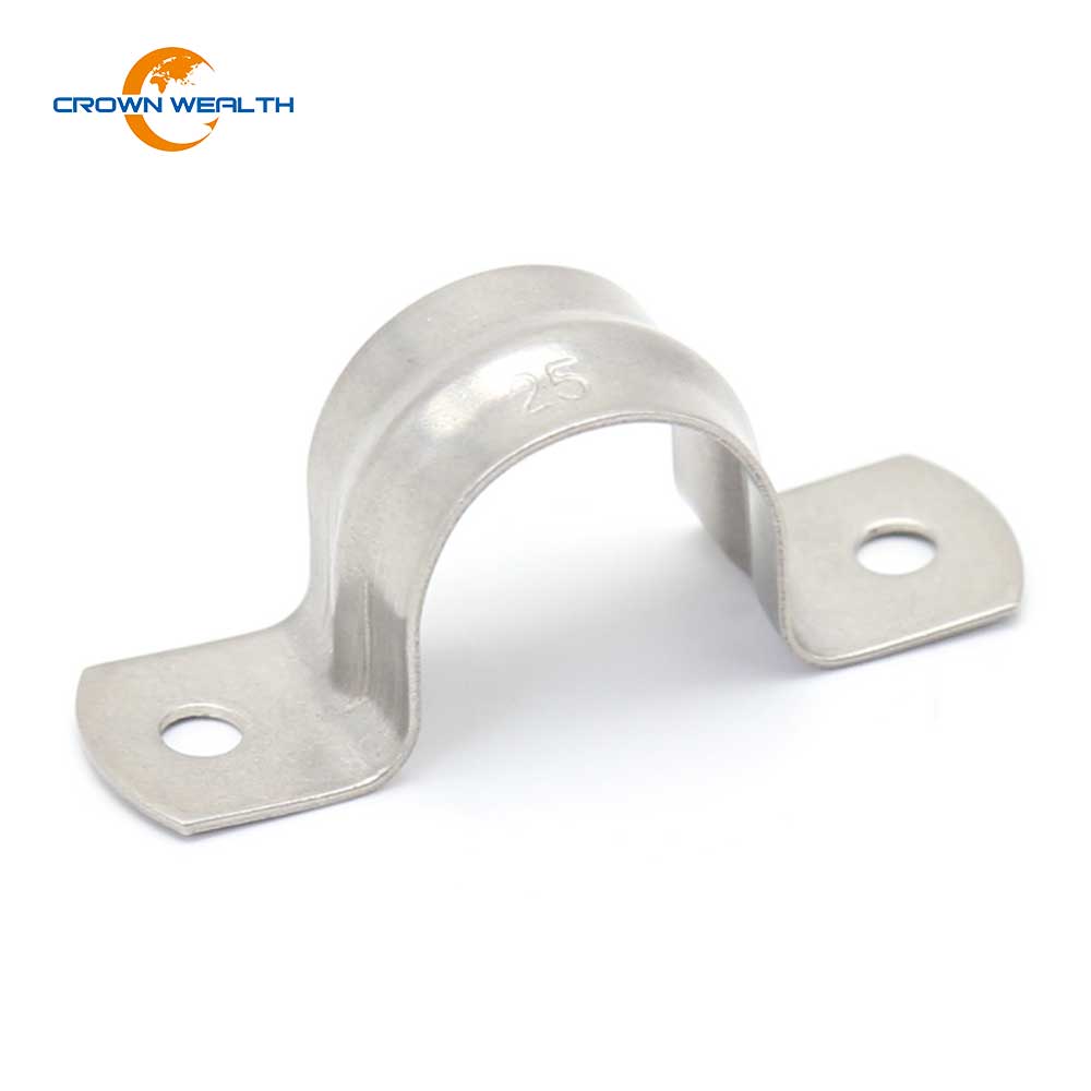 PriceList for Heavy Duty Strut Pipe Clamp - Hot Sale 25mm Two Hole Stainless Steel Saddle Pipe Clamp – Crown