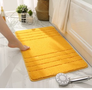 New solid color high and low wool thickened household foot mats entrance door bathroom non-slip mat absorbent floor mat carpet