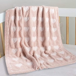 Baby Bed Blanket, Love Heart Receiving Swaddling Blanket for Baby Boys & Girls, Unisex Plush Soft Warm Throw Blanket for Newborn Infant & Toddler