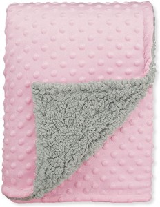 Baby Minky Blanket with Plush Shepra Fleece for Boys and Girls (30W x 40L, 40Wx 60L)