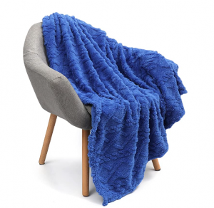 Throw Blanket Sherpa Fleece -3D Design, Super Soft,Fluffy,Warm,Cozy,Plush,Fuzzy for Couch Sofa Living Room Bed-All Season Accessories ,50″ x 70″ Royal Blue