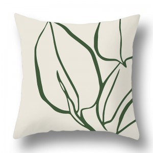 Green plant abstract geometric print pillow cover home sofa bed living room cushion cushion cover wholesale